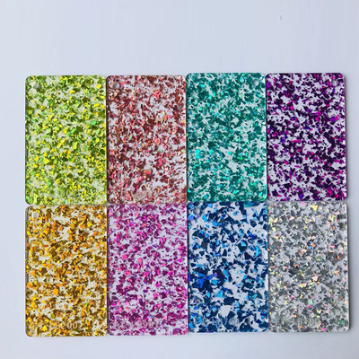 Irregular Clear Colored Glitter Acrylic Sheets For Ornaments Hairpin Box Bag