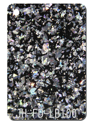 1040x620mm Silver Black Chunk Glitter Acrylic Sheets Home Improvement Decor