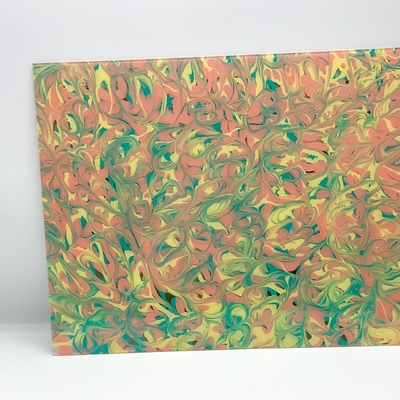 Green Pink Colorful Swirls Pattern Acrylic Sheet 1/8&quot; Thick For Advertising