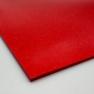 Cherry Red Candy Color Glitter Acrylic Sheets 3mm Thickness