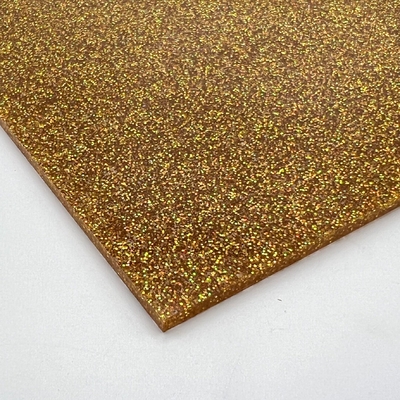 1/8 in Gold Glitter Shimmer Cast Acrylic Sheet Panel for Home Furniture Crafts