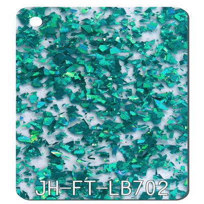 Custom Glitter 3mm Thick Acrylic Sheet Transparent Blue SGS