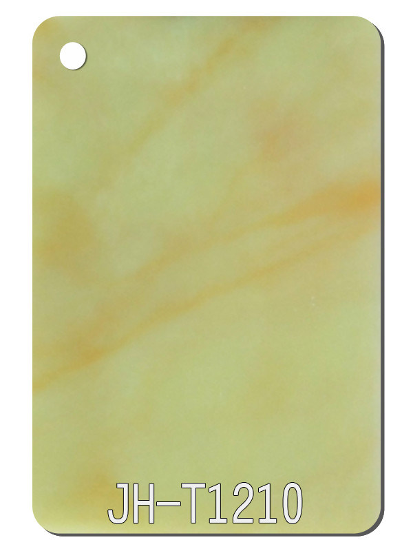Yellow 3D Marble Texture Acrylic Sheet Soundproof Indoor Furniture Hotel Decor