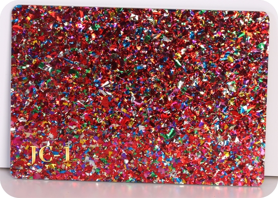 4mm Thick Chunky Flakes Glitter Cast Acrylic Sheet For Laser Cutting