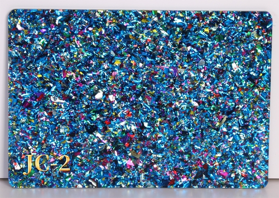 Confetti Chunky Flakes Glitter Cast Acrylic Sheet For Handcraft 4mm Thick