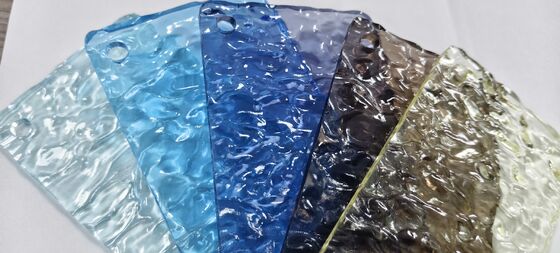 Acrylic Sheet with Clear Wave Stripe Shapes Wall Texture Embossed Decorative Acrylic Panels for Custom Cutting