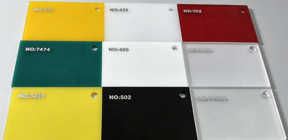 PMMA Glossy Translucent Solid Color Acrylic Sheets 3mm For Advertise