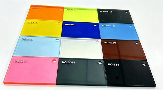PMMA Glossy Translucent Solid Color Acrylic Sheets 3mm For Advertise