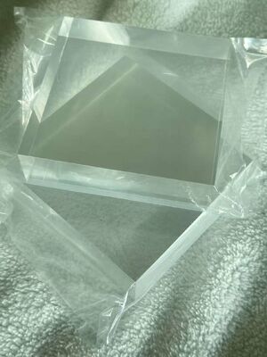 Solid Clear Acrylic Display UV Printed Logo Block 30mm Thickness Home Decoration