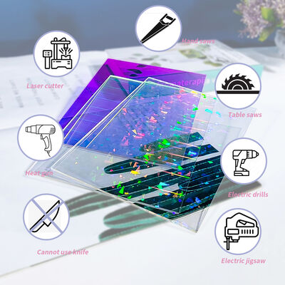 3mm Holographic Star Iridescent Gradient Acrylic Sheet Laser Cut PMMA Panel for Anime Keychain Craft