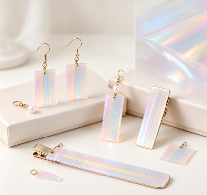Vertical Streak Pearloid Iridescent Celluloid & PVC Sheet Mother of Pearl Effect for Guitar Inlay Accordion Decoration Musical Instrument Luthier Material